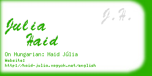 julia haid business card